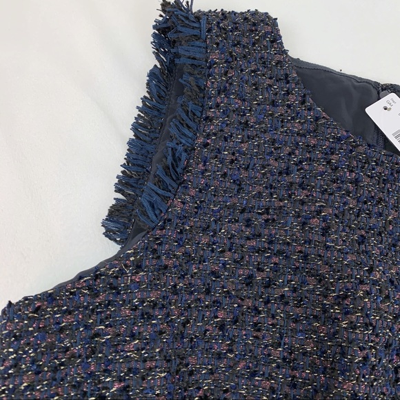 J Crew Sparkle Tweed sheath dress velvet frayed - Picture 7 of 12